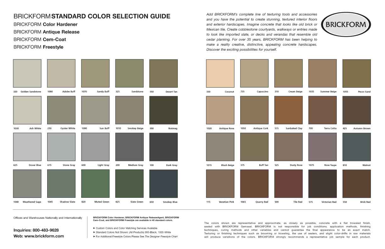 Davis Concrete Color Chart